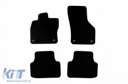 image-0-Double-layer carpet floor mats suitable for Skoda Octavia sedan, estate, hybrid after 2020, set of 4 pieces, black