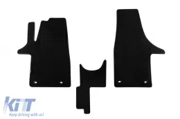 image-9-Double-layer carpet floor mats suitable for VW T5 2003-2015 short wheelbase, 3 seats, set of 3 pieces, black by Petex, Rex fabric.