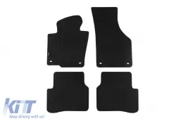 image-42-Double-layer carpet floor mats suitable for VW Passat 2005-2010, Passat CC 2008-2012, made of Rex fabric with oval openings, set of 4 pieces, black.