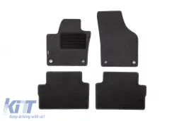 image-0-Double-layer carpet floor mats suitable for VW Sharan after 2010, 5-7 seats, set of 4 pieces, black