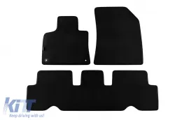 image-15-Three-layer textile floor mats made of Petex Style material suitable for Citroen C4 Grand Picasso after 2013, C4 Spacetourer after 2018, with 7 seats, consisting of 3 parts, black