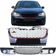 image-52-Grille without emblem + bumper grille set for VW Golf 5 GTI 03-09