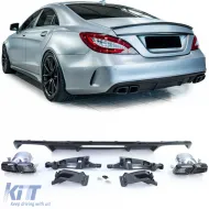 image-23-Sport rear diffuser with black tailpipes for Mercedes CLS C218 Facelift 14-18