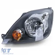 image-11-Headlight H4 Black with Motor Left for Ford Fiesta JH JD 05-07
