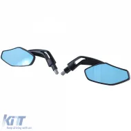 image-15-Motorcycle Universal Aluminum Mirror Set Luca Style Black with Blue Glass