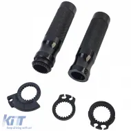 image-35-Motorcycle Aluminum Grip Set Handlebar Grips Sport Line Pair Black incl. Throttle Cable Adapter