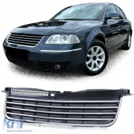 image-10-Radiator grille without emblem with chrome strips for VW Passat 3BG 00-05