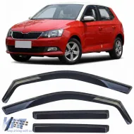 image-28-Wind deflector rain deflector 4-piece black tinted for Skoda Fabia 2014-2021