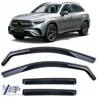 image-2-Wind deflectors Rain deflectors 4-piece Black for Mercedes GLC X254 SUV from 2022