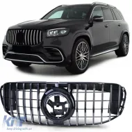 image-12-Sport Kühlergrill Schwarz Glanz Chrom passend für Mercedes GLS X167 ab 2019
