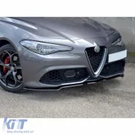 image-21-Giulia Veloce Max V1 Front Lip Piano Black Vacuum Plastic / 2015 - 2019