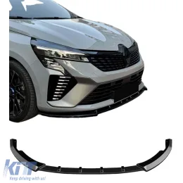 image-21-Clio 5 FL V1 Front Lip Piano Black Vacuum Plastic / 2023 +