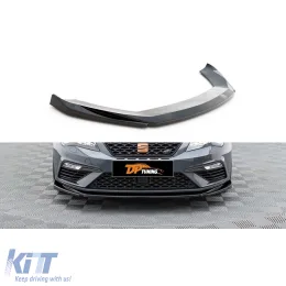image-68-Leon MK 3.5 FL Max V5 Front Lip Piano Black Vacuum Plastic / 2017-2020