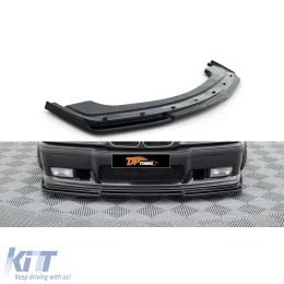 image-76-E36 M3 MAX Style Front Lip Piano Black Vacuum Plastic / 1990-2000