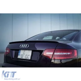 image-10-A6 C6 Rear Trunk Spoiler Piano Black ABS / 2004-2011