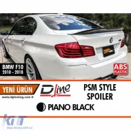 image-31-F10 PSM Style Rear Spoiler Piano Black ABS / 2010-2017