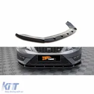 image-44-Leon Mk 3 Max V1 Front Lip Piano Black Vacuum Plastic / 2012-2016