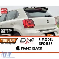 image-70-Polo Mk5 R Style Rear Spoiler Piano Black ABS / 2011-2018