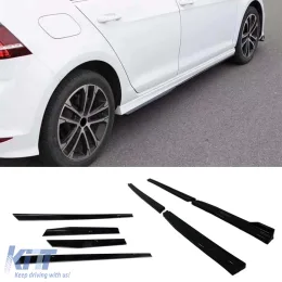 image-63-Golf 7 Side Skirts Lower Lip With Flaps 4 Pieces Set Piano Black Vacuum Plastic / 2012-2018
