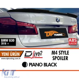 image-9-G30 M4 Style Rear Trunk Spoiler Piano Black ABS / 2017 - up