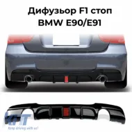 image-59-F1 light diffuser 335i style suitable for BMW E90 E91 M bumper Black Piano Lacquer!