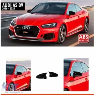 image-29-Batman design mirror covers suitable for Audi A5 2016-2021 black piano lacquer