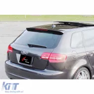 image-32-A3 8P S3 Style Rear Roof Spoiler Piano Black Fiberglass / 2003-2012