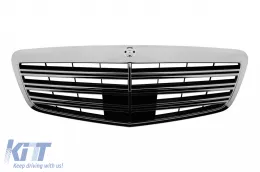 image-48-Chrome/black grille suitable for Mercedes S-Class W221 2009-2013, without Distronic function