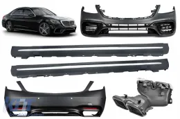 image-78-A Design package type S63 suitable for Mercedes S-Class W222 2017-2020, with long base side skirts