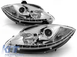 image-78-HEADLIGHTS DAYLIGHT CHROME fits SEAT LEON ALTEA TOLEDO 06.05-09
