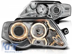image-15-HEADLIGHTS ANGEL EYES CHROME fits VW PASSAT B6 3C 03.05-10