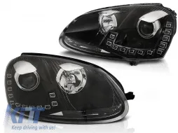image-53-HEADLIGHTS TRUE DRL BLACK fits VW GOLF 5 10.03-09