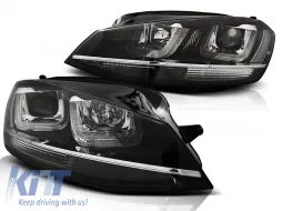 image-55-HEADLIGHTS U-LED LIGHT BLACK WITH CHROME LINE fits VW GOLF 7 11.12-17