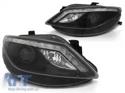 image-69-HEADLIGHTS DAYLIGHT BLACK with  LED INDICATOR fits SEAT IBIZA 6J 06.08-12