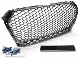 image-49-GRILLE SPORT MATT GRAY SILVER fits AUDI A4 B9 15-19