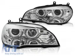 image-10-XENON HEADLIGHTS ANGEL EYES LED DRL CHROME AFS fits BMW X5 E70 07-10