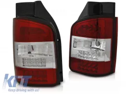 image-68-LED TAIL LIGHTS RED WHITE fits VW T5 10-15 TRANSPORTER