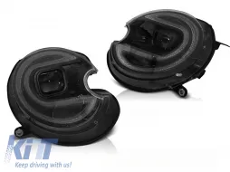image-60-HEADLIGHTS TUBE LIGHT BLACK LED HID fits BMW MINI (COOPER) 06-14