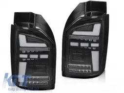 image-62-LED BAR TAIL LIGHTS BLACK SEQ fits VW T6 15-19 OEM BULB