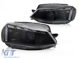 image-29-HEADLIGHTS LIGHT BLACK LED DRL SEQ W/WELCOME fits VW GOLF 7 17-19