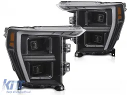 image-46-LED HEADLIGHTS TUBE LIGHT BLACK fits FORD F150 MK14 20-23