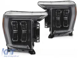 image-9-LED HEADLIGHTS BLACK fits FORD F150 MK14 20-23