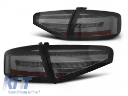 image-4-LED BAR TAIL LIGHTS SMOKE SEQ fits AUDI A4 B8 12-15 SEDAN OEM BULB