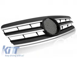 image-44-GRILLE SPORT BLACK CHROME fits MERCEDES W203 00-07