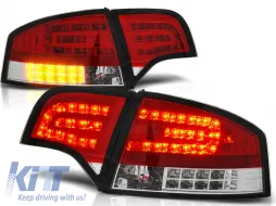 image-31-LED TAIL LIGHTS RED WHITE fits AUDI A4 B7 11.04-03.08 SEDAN