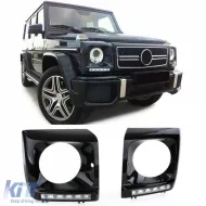 image-11-Headlight Covers Black Gloss with LED Daytime Running Lights for Mercedes G W463