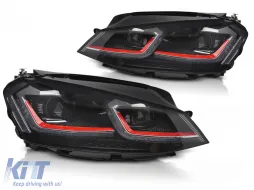 image-36-HEADLIGHTS FULL LED RED SEQ DRL fits VW GOLF VII 13-17 