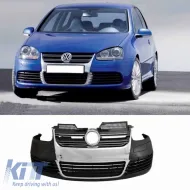 image-20-Front Bumper suitable for VW Golf V (5) 03-08 / Jetta 05-10 R32 Look With Chrome Grille