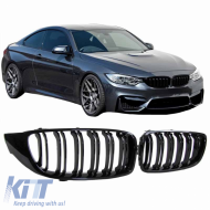image-27-Front Grilles suitable for BMW 4 F32 / F33 / F36 13-16 M4 Look with Double Grille Glossy Black 2pcs