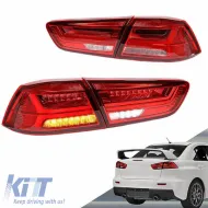 image-70-Tailights Set Suitable for Mitsubishi Lancer X 08-17 Led Bar Red/Crystal VLAND